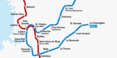 Kaart van Marseille metro
